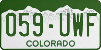 CO license plate 059UWF