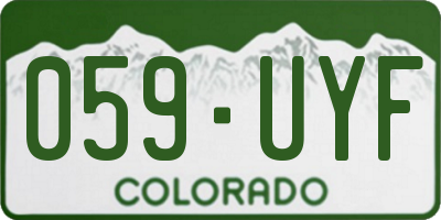 CO license plate 059UYF