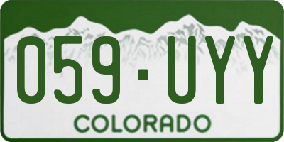CO license plate 059UYY