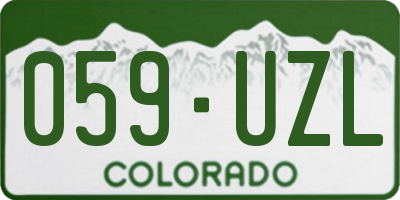 CO license plate 059UZL