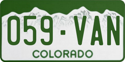 CO license plate 059VAN