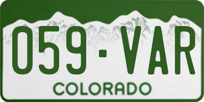 CO license plate 059VAR