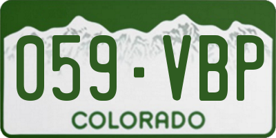 CO license plate 059VBP