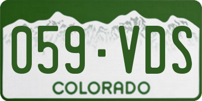 CO license plate 059VDS