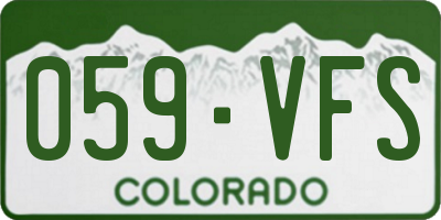 CO license plate 059VFS