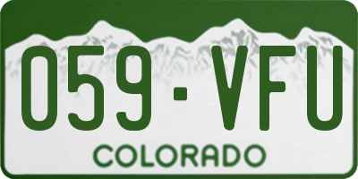 CO license plate 059VFU