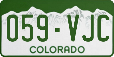 CO license plate 059VJC