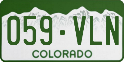 CO license plate 059VLN