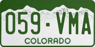 CO license plate 059VMA