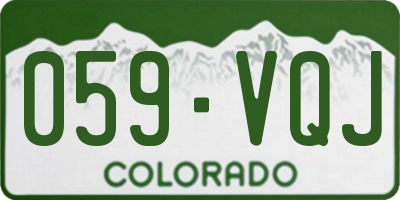 CO license plate 059VQJ