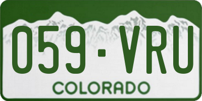 CO license plate 059VRU