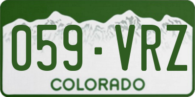 CO license plate 059VRZ