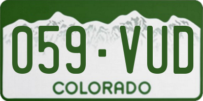 CO license plate 059VUD