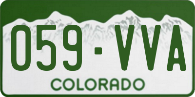CO license plate 059VVA