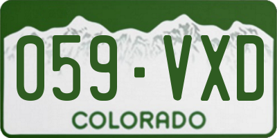CO license plate 059VXD