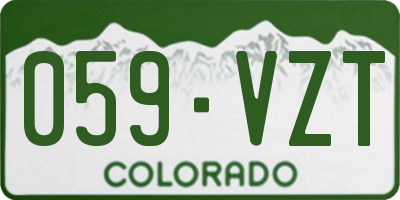 CO license plate 059VZT