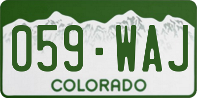 CO license plate 059WAJ