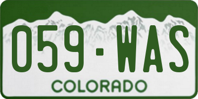 CO license plate 059WAS