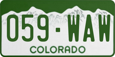 CO license plate 059WAW