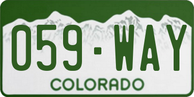 CO license plate 059WAY