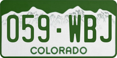 CO license plate 059WBJ