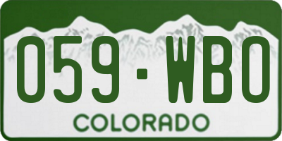 CO license plate 059WBO
