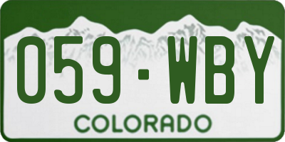 CO license plate 059WBY