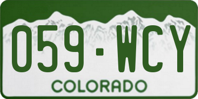 CO license plate 059WCY