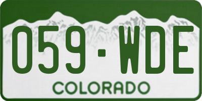 CO license plate 059WDE