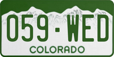 CO license plate 059WED