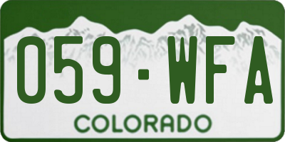 CO license plate 059WFA