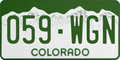 CO license plate 059WGN