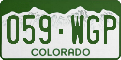 CO license plate 059WGP