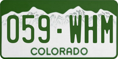 CO license plate 059WHM