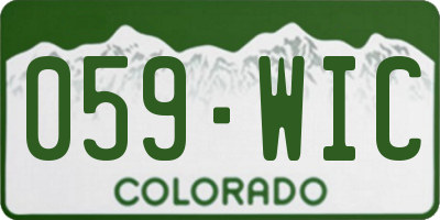 CO license plate 059WIC
