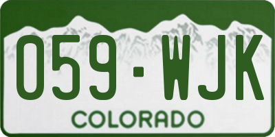 CO license plate 059WJK