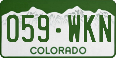 CO license plate 059WKN