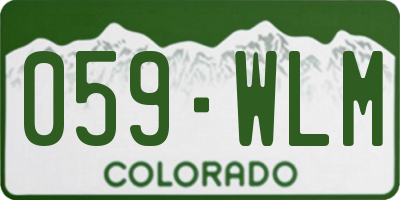 CO license plate 059WLM