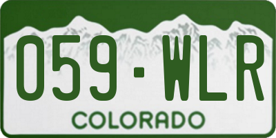 CO license plate 059WLR