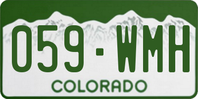 CO license plate 059WMH