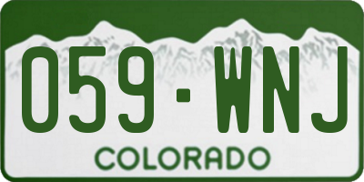 CO license plate 059WNJ