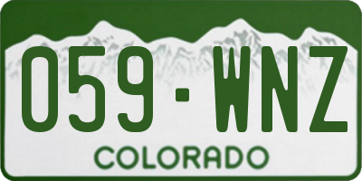 CO license plate 059WNZ