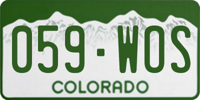 CO license plate 059WOS