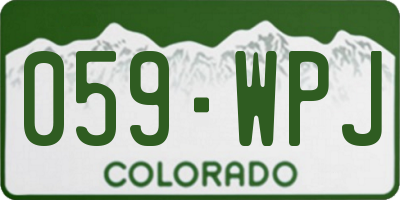 CO license plate 059WPJ