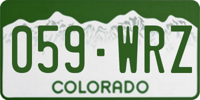 CO license plate 059WRZ
