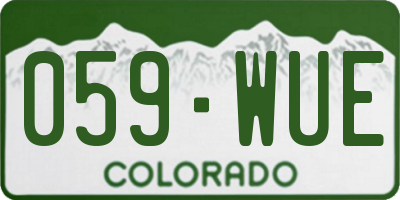 CO license plate 059WUE