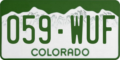 CO license plate 059WUF