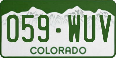 CO license plate 059WUV