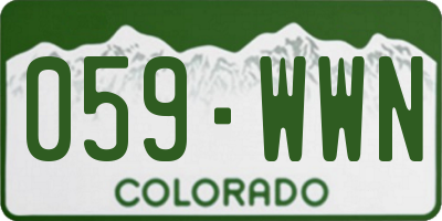 CO license plate 059WWN