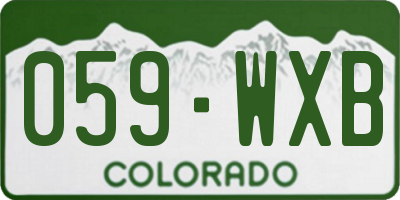 CO license plate 059WXB